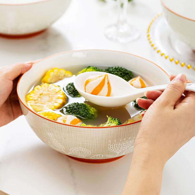 Jingdezhen Ceramic 8-Inch Large Soup and Ramen Bowl