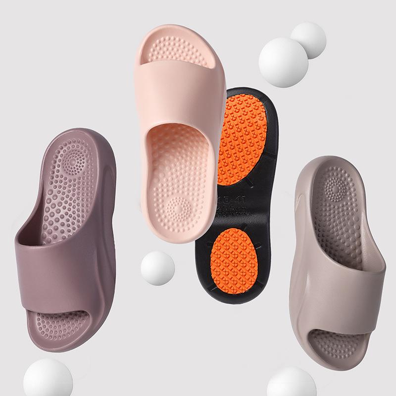 Fashion Non Slip Eva Bathroom Massage Insole Slippers for Women 2025 Summer New Thick Bottom Home Slides Woman Soft Sole Indoor Slippers