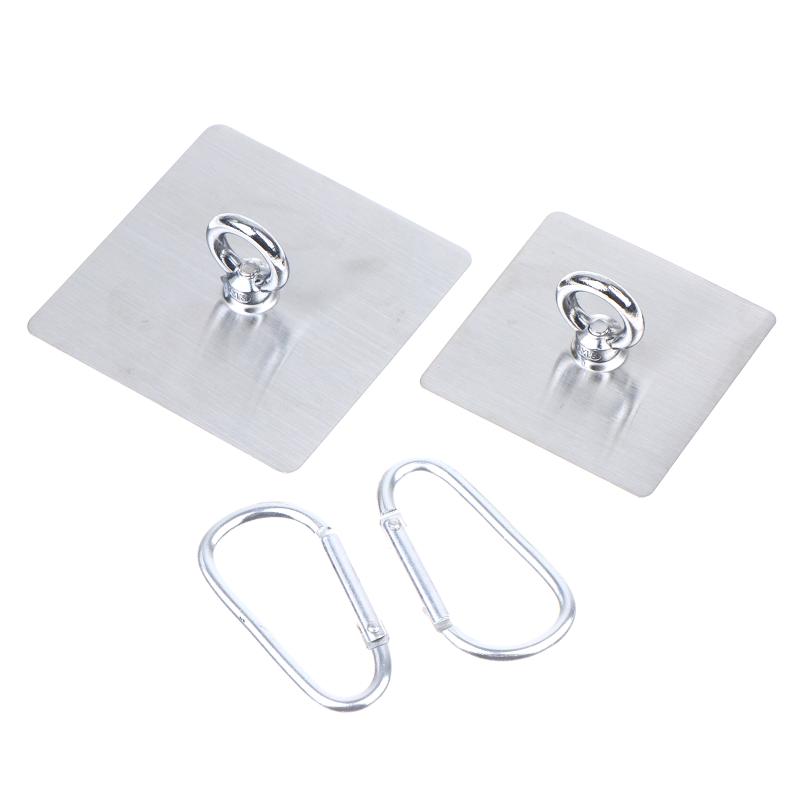 2Pcs Stainless Steel Ceiling Hooks Heavy Duty Adhesive Hooks No Drill Hanging Hooks For Lanterns Plants Hammocks