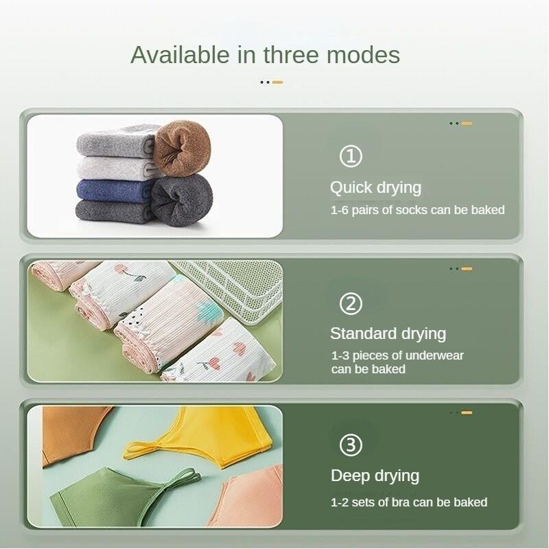 Mini inteligentní bubnová sušička pro domácnost UV sterilizace sušicí stroj Kolejová sušička prádla 300W 370x280x290mm
