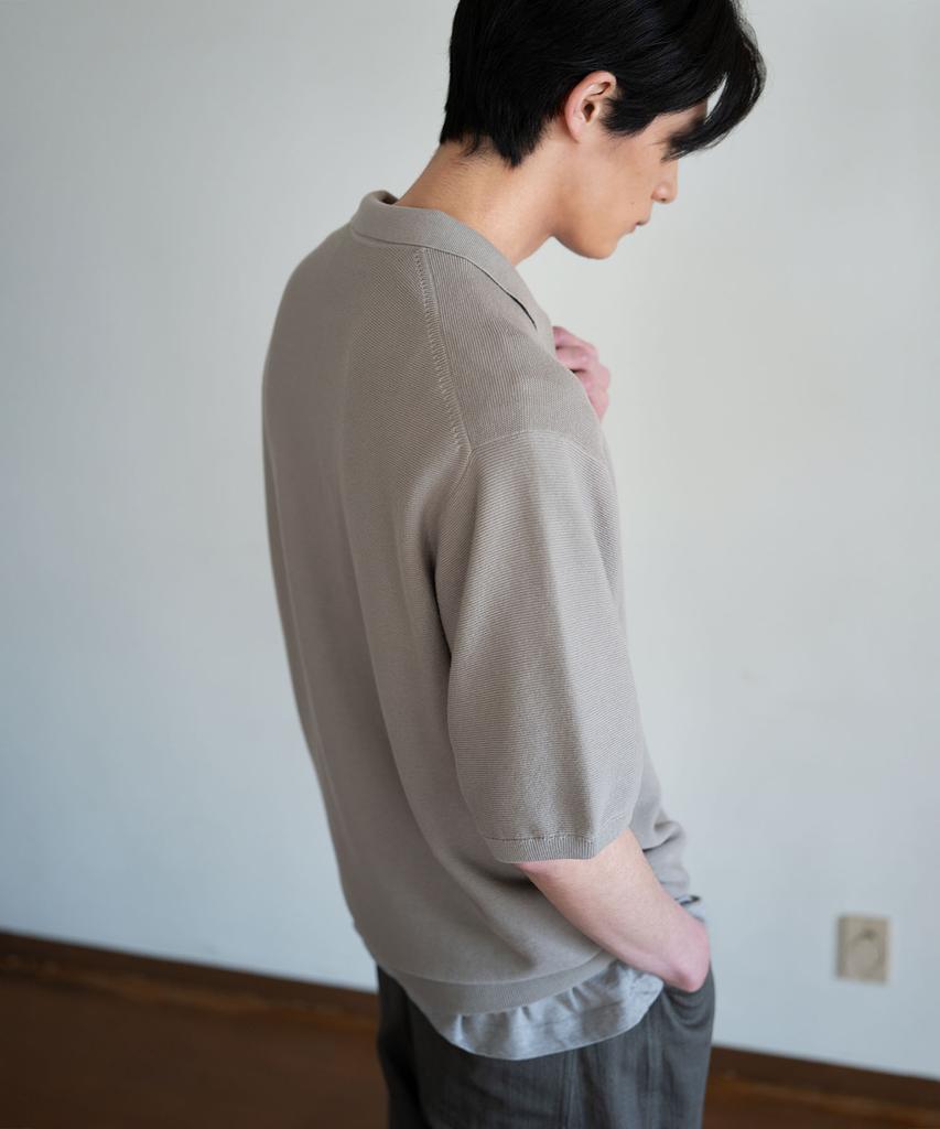 BLANKROOM Torren Polo Knit_Washed Beige