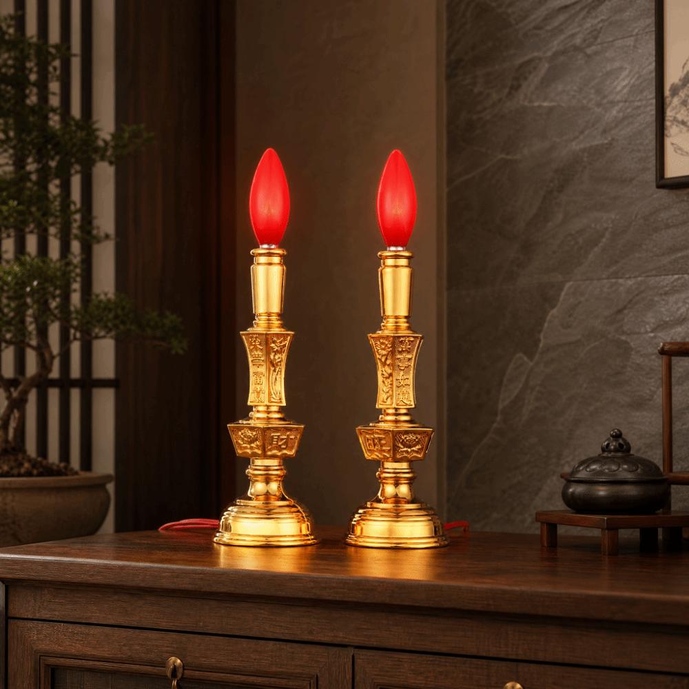 2pcs 8.27x2.28in Decorative Light LED Auspicious Flower Lamp Hotel & Tea House