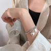 Xiyanike 925 Sterling Silver Love Letter Heart Double Layer Bracelet Female Unique Design Thai Silver Retro Light Luxury Jewelry