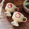 Japan Exports Medieval Clay Spray-Painted Rabbit Ceramic Cup High-Value Coffee Cup Goblet Japanese Style