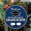 2D Flat Aluminum Graduation-themed Wall Hanging Available In Various Sizes Featuring A Navy Blue Color Scheme A Classic Graduation Element Ideal for