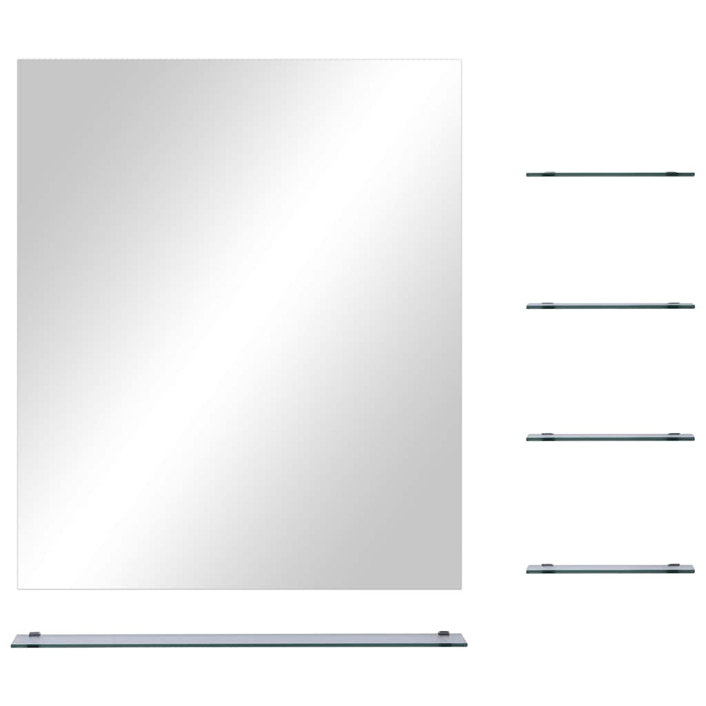Wall Mirror with 5 Shelves Silver 50*60 cm