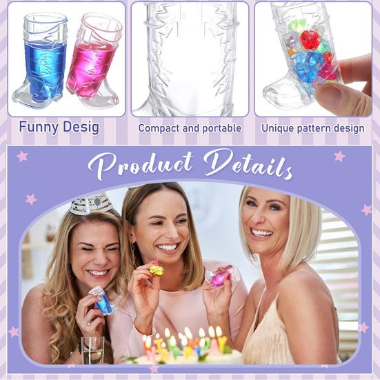 5 stk Cowboystøvler Vinglass Western Theme Party Tumblers Hard Plast Mini Kompakt morsomme bursdagsfest kopper