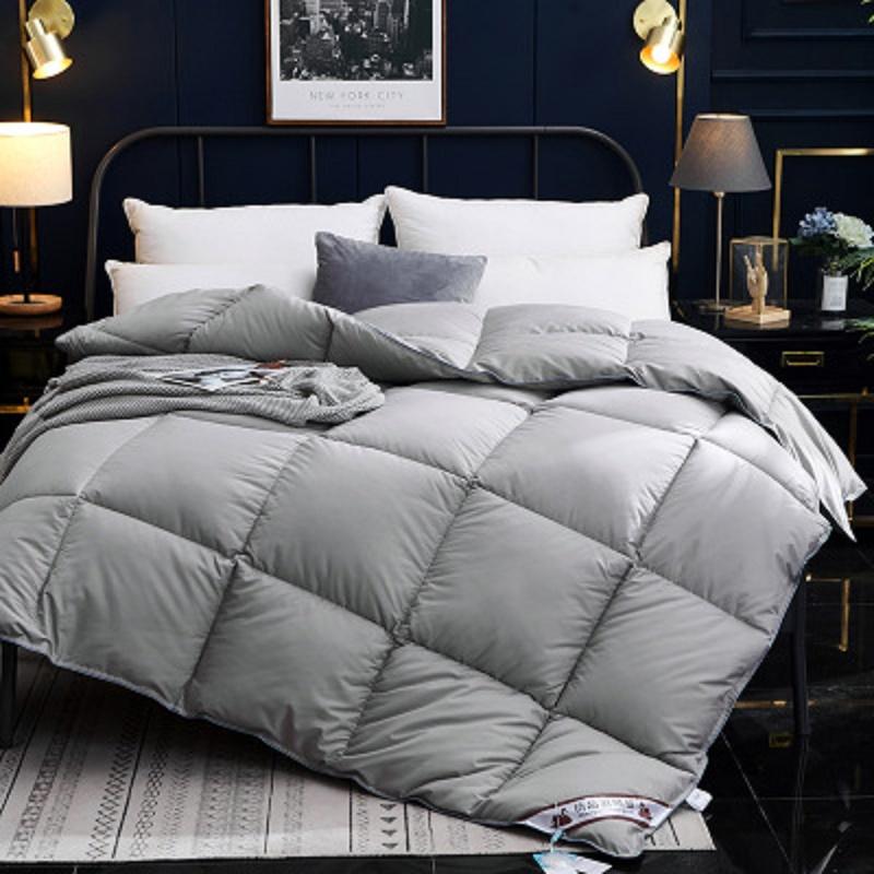 100% Goose Down Duvet Comforter Quilted Perfect Comfort  Double Single Size  Winter Thick Blanket Solid Color Bedclothes