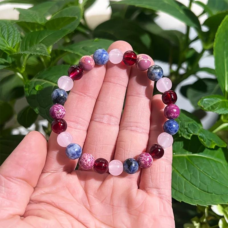 1pc/love Bracelet Multi-color Natural Stone Attracts Good Luck and Love 8mm Imperial Stone, Lapis Lazuli with Beautiful Meaning