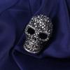 Rhinestone Retro Skull Pin Punk Style Gothic Skull Badge Lapel Pin  Halloween Party