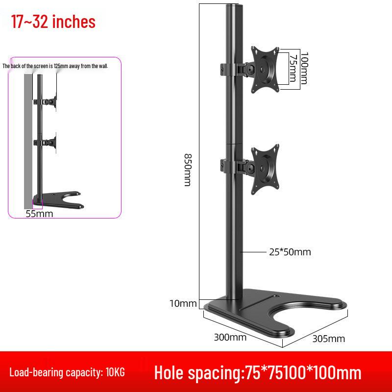 Dual-Screen Monitor Stand with No-Punch Mechanical Arm for Office Desks