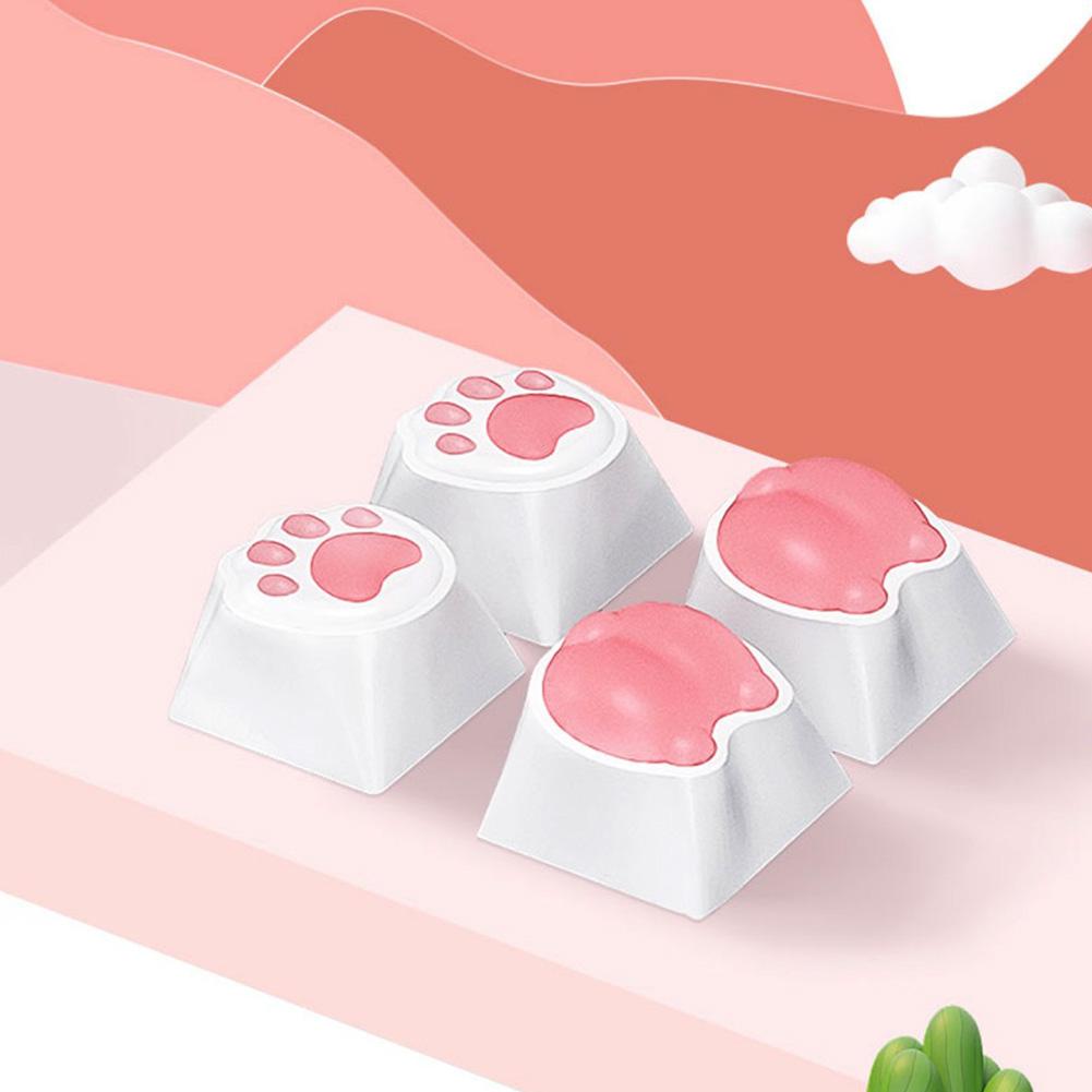 4Pcs 3D Cute Soft Cartoon Keycaps Replace for Cherry MX Gaming Mechanical Keyboard Keycap Keys Anime Custom Key Caps