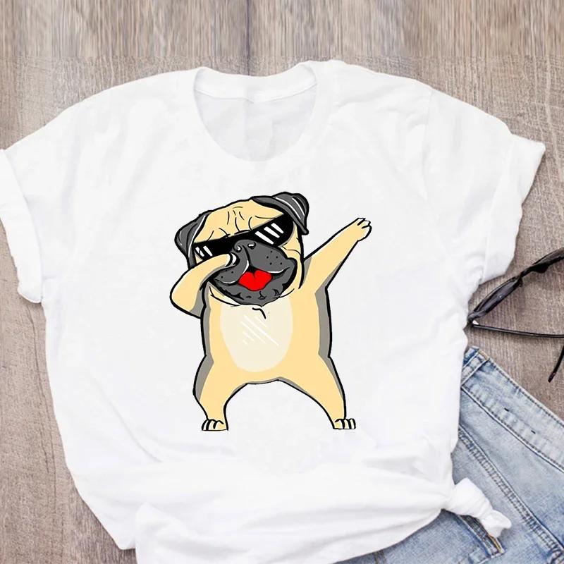 Summer Round Neck Funny Cartoon Boxer Pattern Printed Top Fashionable Casual Pure Cotton Short Sleeved Women's T-shirts