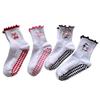 Women's Mid-Calf Yoga and Pilates Non-Slip Socks with Cartoon Shark Embroidery