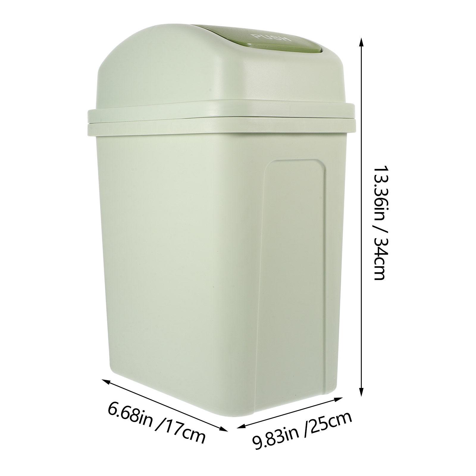 

Thick Plastic Swing Lid Trash Can Large Capacity Waste Bin for Kitchen Bathroom Nursery Restroom Home Indoor Living Space светло-зеленый