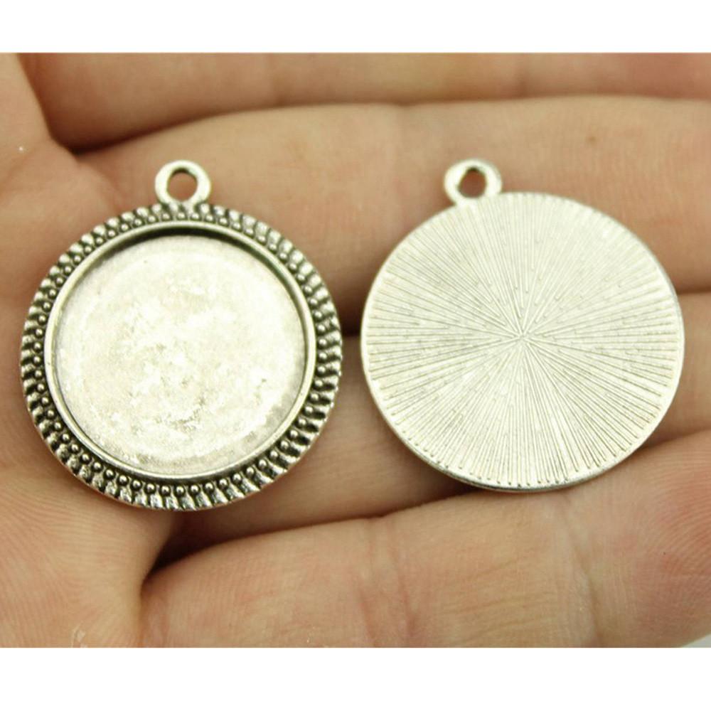 Hodí se pro kulatý 20mm skleněný kabošon Základní lůžko Podložka Bezel Doplňky Díly Chlapecké šperky Cool Dárky Pro