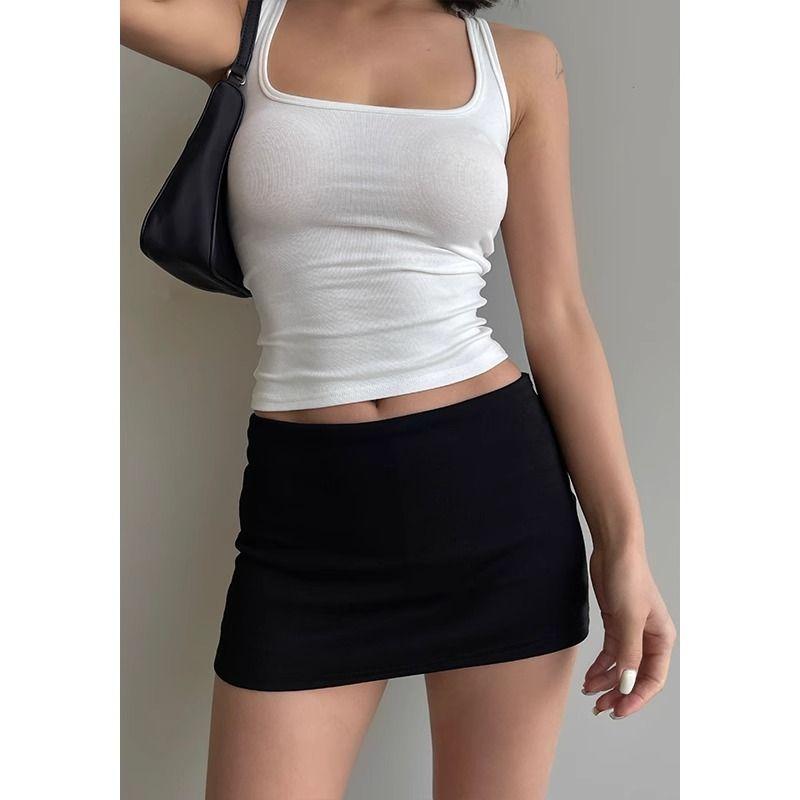 

Yoga Culottes Women s Summer 2025 New Skirt Fashion Tape American Slim Looking Easiest for Match A- line Sheath Sports Skirt Black M