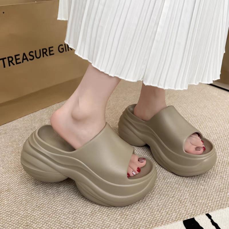 Fashion Kidmi Summer Women's Platform Sandals Heels Beach Slippers Fashion Women Flat Sandals Outdoor Soft Cloud Home Shoes For Women