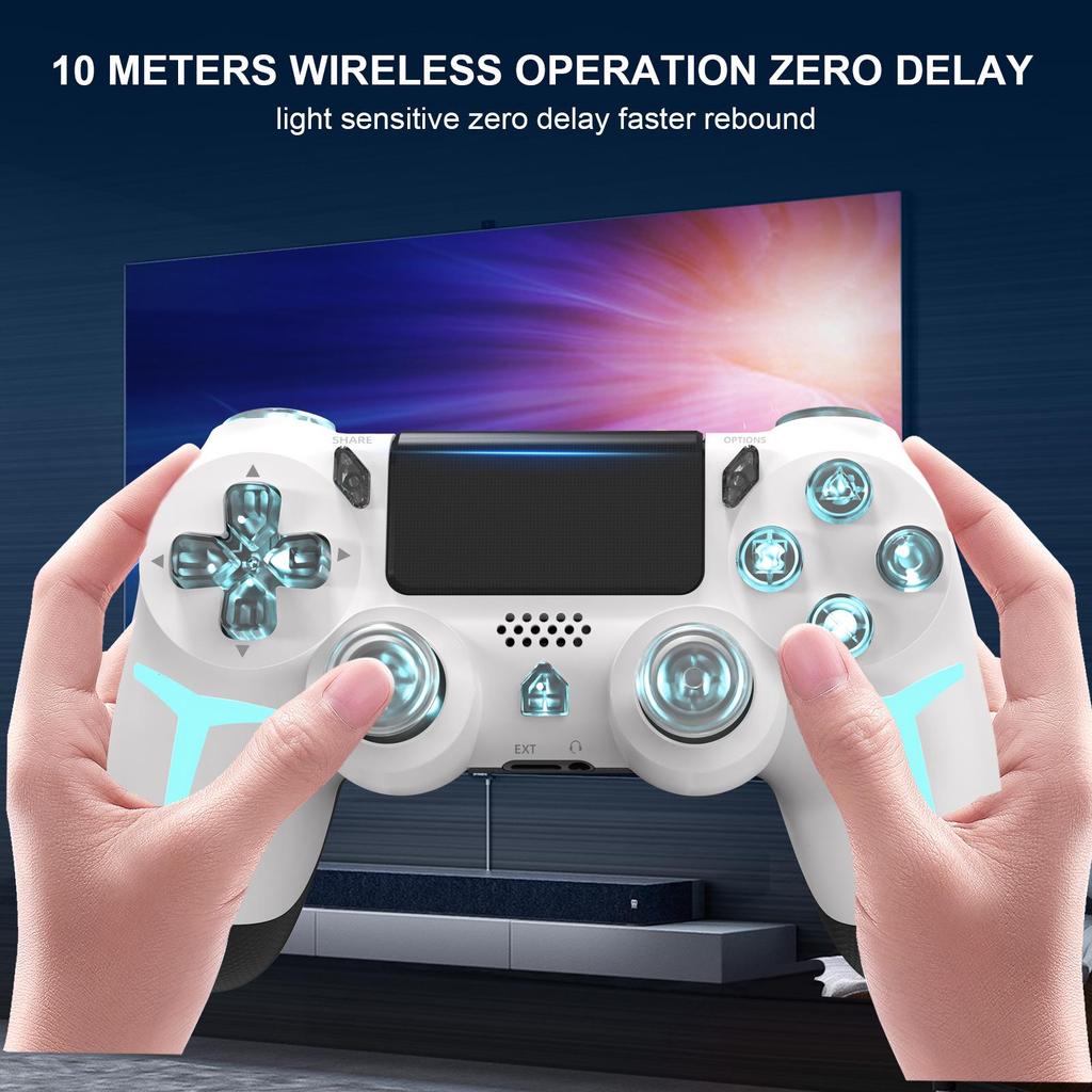 PS4 Wireless RGB Light Bluetooth Controller with Vibration for PS4/PC/Steam - Compatible with "It Takes Two".