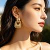 Golden Geometric Earrings, Light Luxury, High-end, Niche Design, Versatile and Fashionable, Women's Earrings