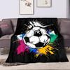 Football Theme Cartoon Soft Flannel Blanket for Bed Bedroom Sofa Picnic Throw Blanket for Cover Outdoor Leisure Nap Office Gifts