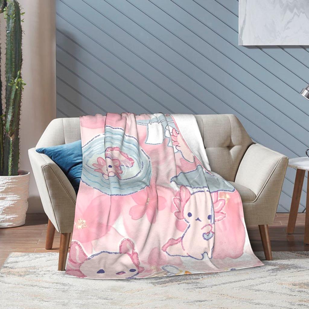 Axolotl Blanket Multiple Sizes Super Soft and Warm Throw Blankets for Sofa Couch and Bed