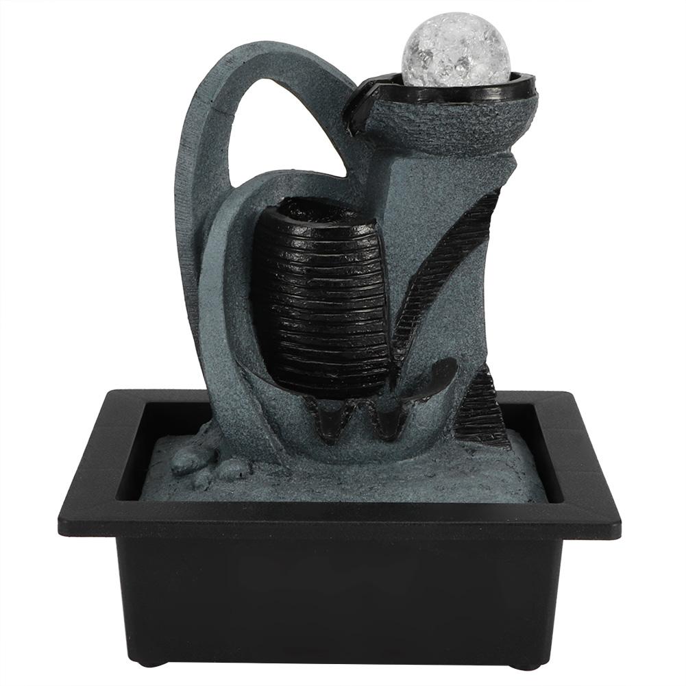 Indoor Tabletop Water Fountain Ornament with Water Pump LED Light for Home Office DecorationType