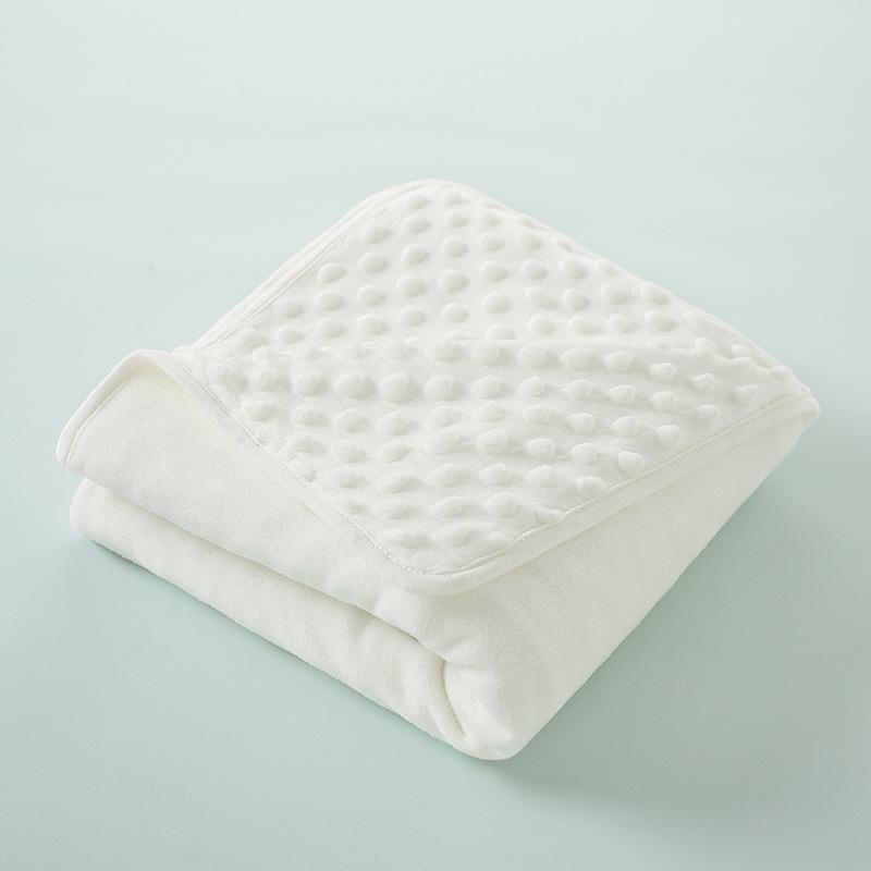 Newborn Mung Bean Velvet Soothing Baby Swaddle Blanket with Double Layer Edging and Bubble Press Design