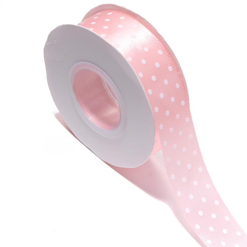 Fadeless Polka Dot Satin Ribbon 25mm 25 Yards Per Lot Reusable DIY Craft Material for Hair Bow Making Wedding Decor