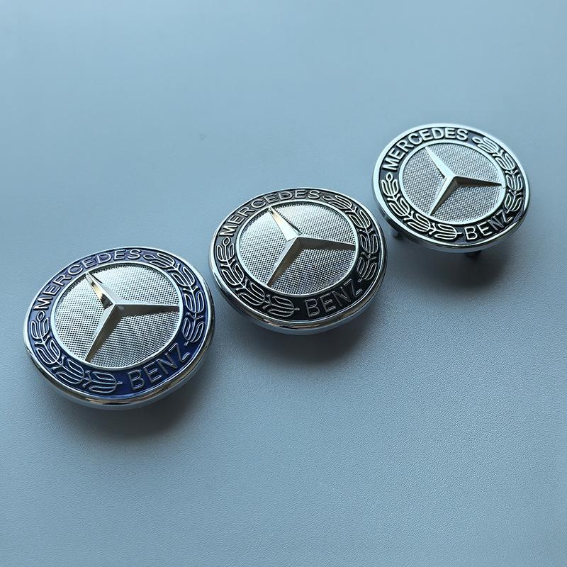 2025 Gorący 38mm 42mm 3 Piny ABS Emblemat Samochodowy Grill Przedni Krawędź Maski Odznaka na Maskę dla Mercedes Benz Stary Model Klasy C/E/S C200 E300 S4
