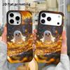 Phone Case: 2D Flat Design Suitable for iPhone 18, 17, 16, 15, 14, 13 Pro Film Protective Case, Couple Style, Surprised Ghost, Christmas and Halloween