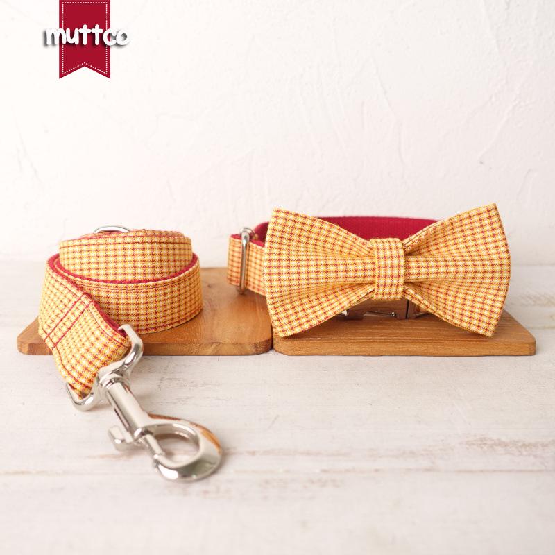 MUTTCO UDC-104 Dog Collar & Leash Set with Zinc Alloy Buckle XL красный