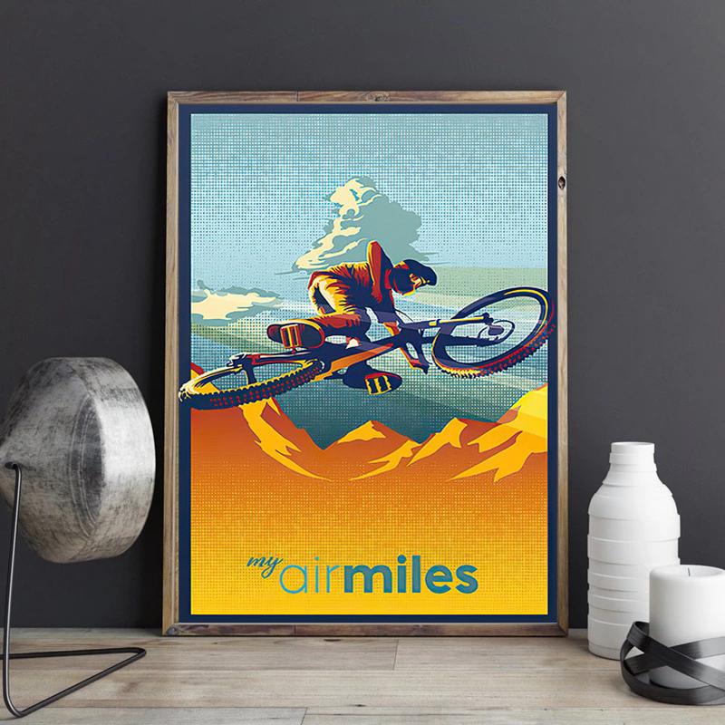 Vintage Posters and Prints Sports Bike Cycling Wall Art Canvas Painting Nordic Wall Pictures for Boy Bedroom Living Room Decor No Frame