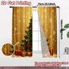 2pcs  Curtains Christmas Tree Gifts Snowflakes Popular Curtain Versatile Durable Polyester Curtains Decorations For Home Perfect