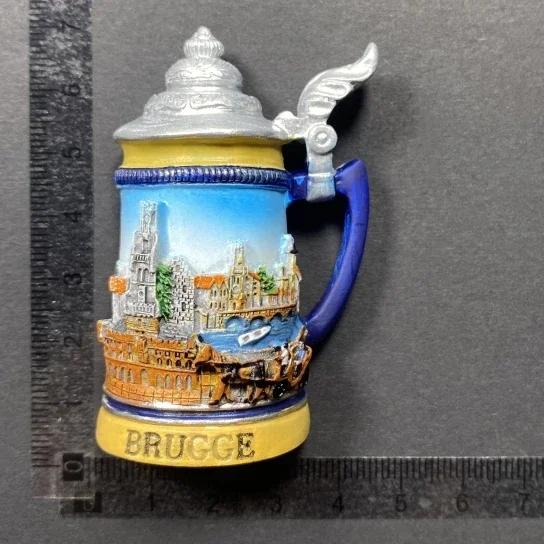 Germany Fridge Magnets Beer Mug Bavaria Munich Cochem Frankfurt Koln Salzburg Austria FINLAND Brugge Refrigerator Magnet Sticker