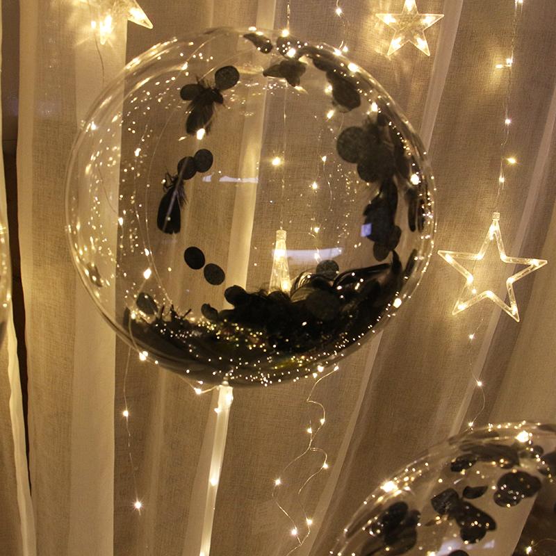 10Pcs 8-36inch Bobo Transparent Balloons 9 Sizes Helium Inflatable Balloons Christmas Wedding Birthday Party Bobble LED Balloon