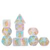 Cusdie 11Pcs Swirl DND Dice Double-colors D&D Dice Set D4 D6 D8 D10 D% D12 D20 Polyhedral Dice for Role Playing Game Table Games