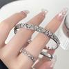 Simple Rhombus Open Bracelet Set Women'S Light Luxury Niche Cold Wind Index Finger Ring Temperament Design Bracelet
