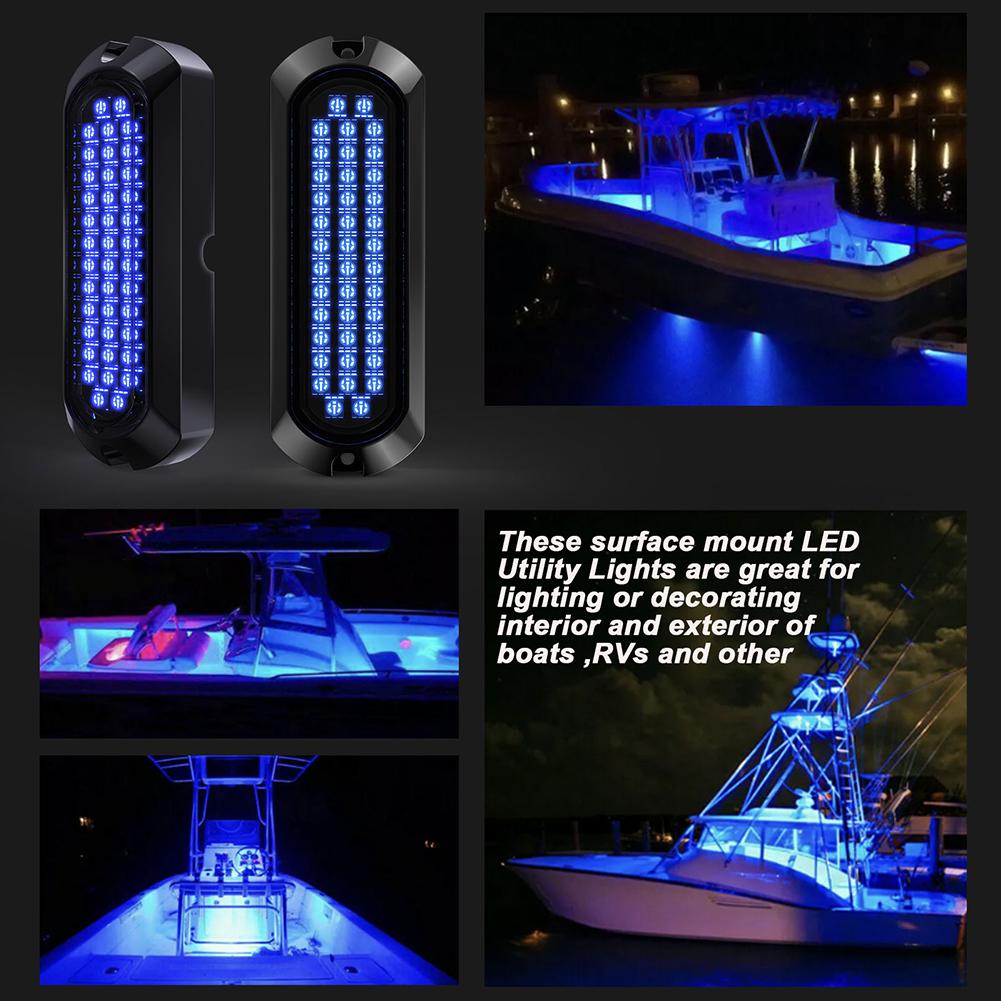Underwater Boat Lights 40LED Submersible Navigation Interior Lights Sailboat Pontoon Transom Yacht Marine Accessories 12V/24V