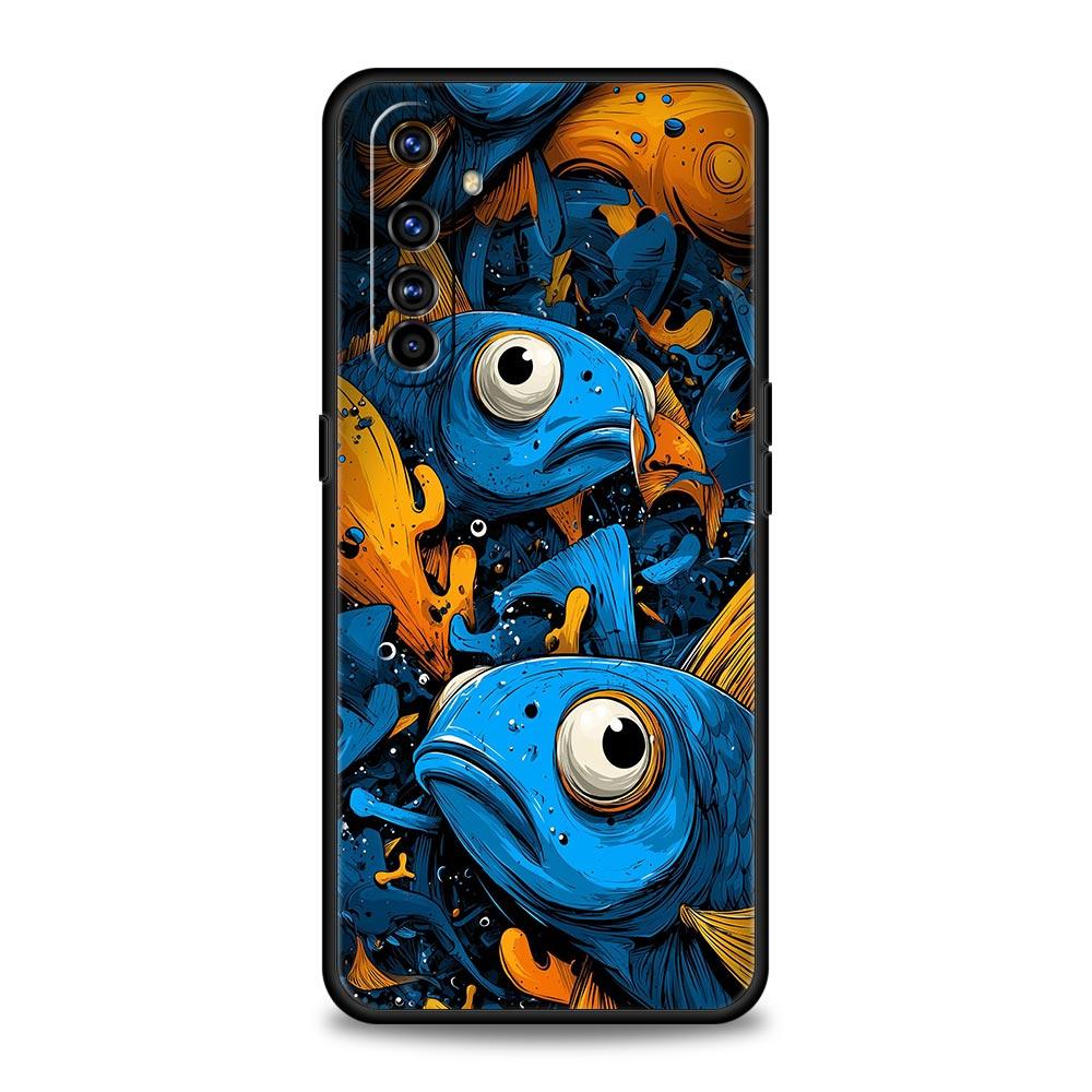 Blue Ocean Fish Soft TPU For Realme 13 12 11 10 9 Pro Plus GT3 GT2 C21 C25 C35 C53 C55 C67 Pro 5G Phone Case Cover Fundas Capas