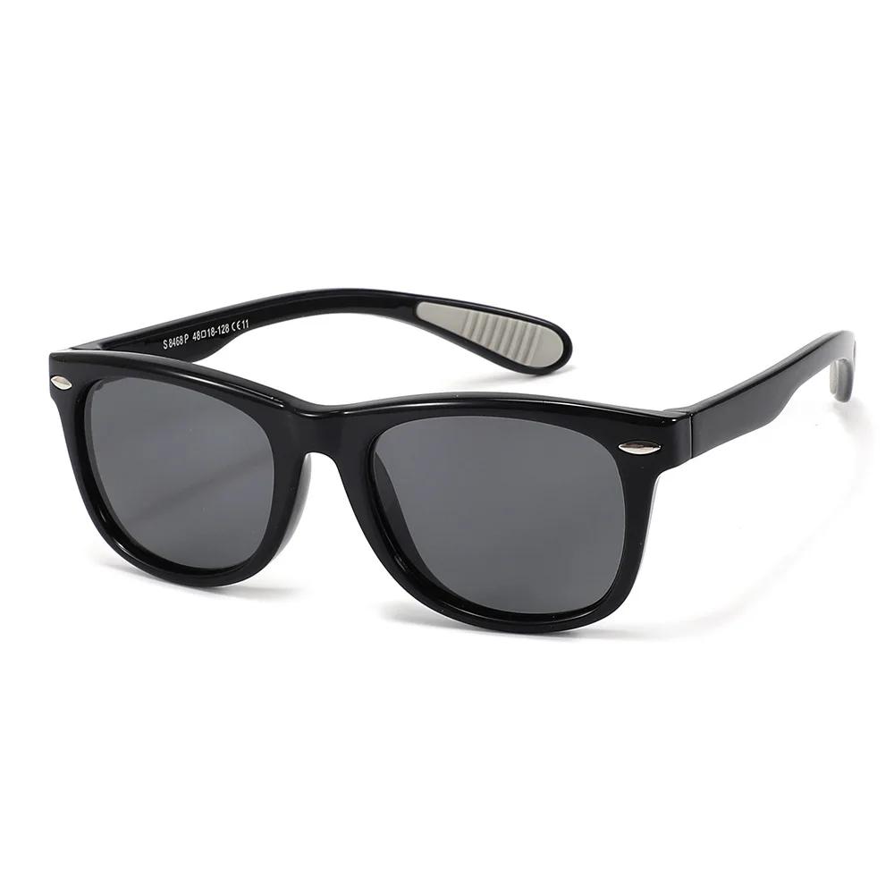 Fashion Square Children Sunglasses Baby Sunshade Silicone TPEE Frame Glasses Girl Boy Outdoors Polarized Shades UV400 3-12 s