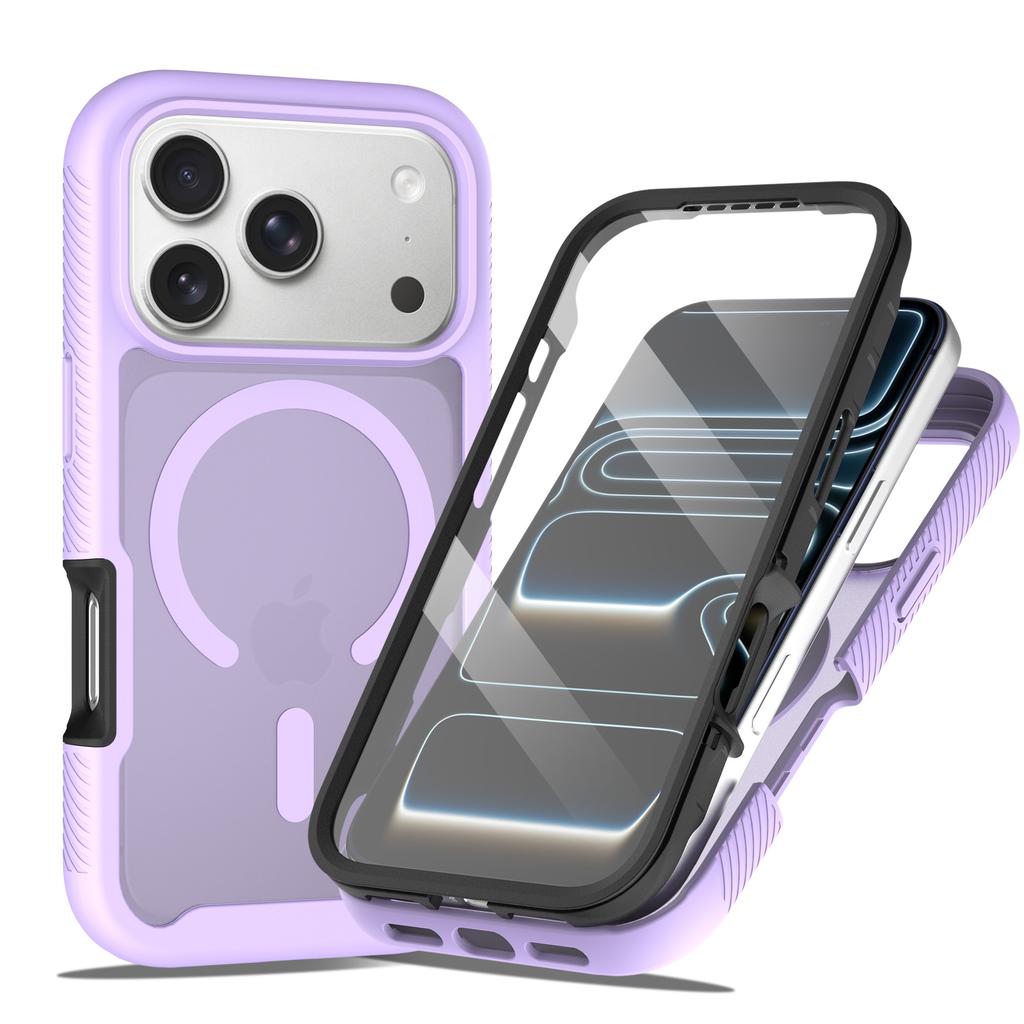 PET Screen Protector Skin Feel Magnetic Phone Case For iPhone 17 Pro Max Air TPU Frame Translucent Frosted Acrylic Cover Fundas