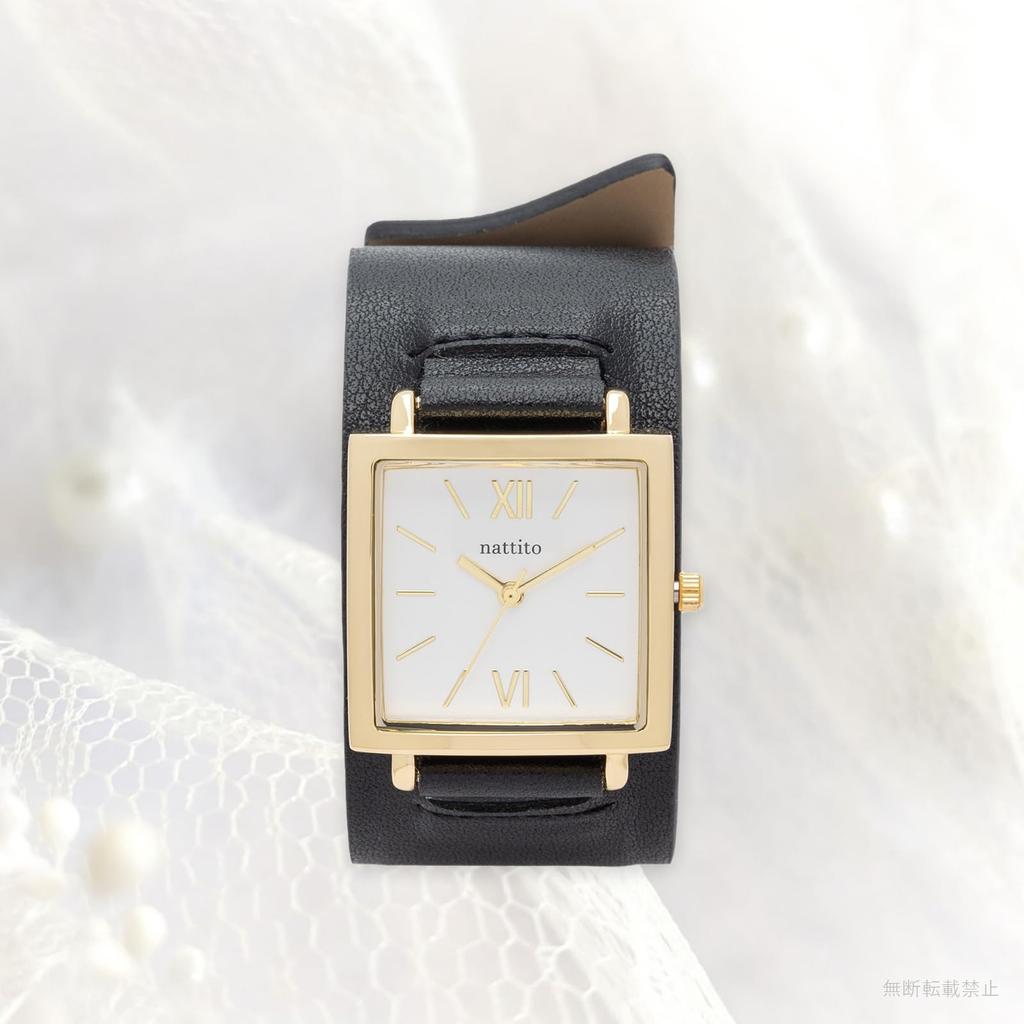 Fieldwork Analog Watch with Leather Strap and Women's Bangle, Black, ST294-4