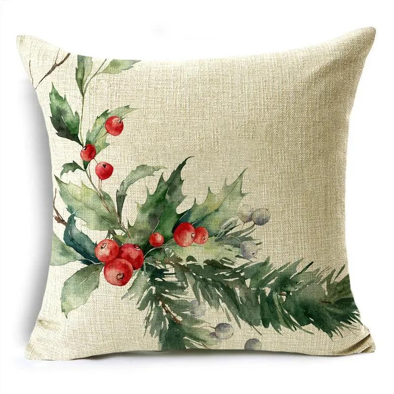 

Christmas Throw Pillowcase Cushion Cover Linen Pillow Case Merry Christmas Gifts Home Office Living Room 18*18in 16x16Inch