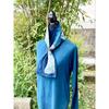 Used B74 Rags, Stole, Old Cloth, Remake, Indigo Dye, Patchwork, Pieced Together, Sashiko