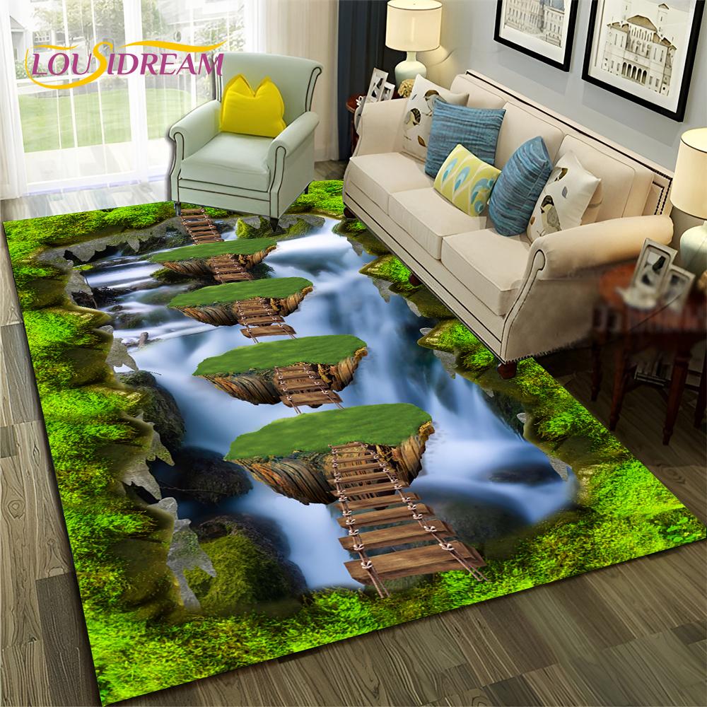 HD Hallucination Vision 3D Illusion Carpet Rug for Home Living Room Bedroom Sofa Doormat Decor,Child Area Rug Non-slip Floor Mat