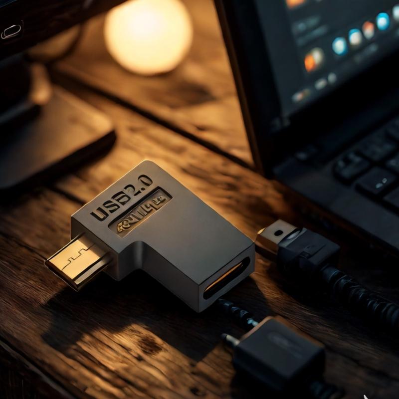USB C Female To USB Male 90 Degree Angled Adapter Fast Charging 2A Fast Speed Data Transfer 480Mbps Small Design