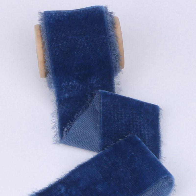 38mm Thickening Velvet Ribbon Handmade Frayed Edged Ribbons Christmas Party Bouquet Gift Packing Decorations DIY Craft