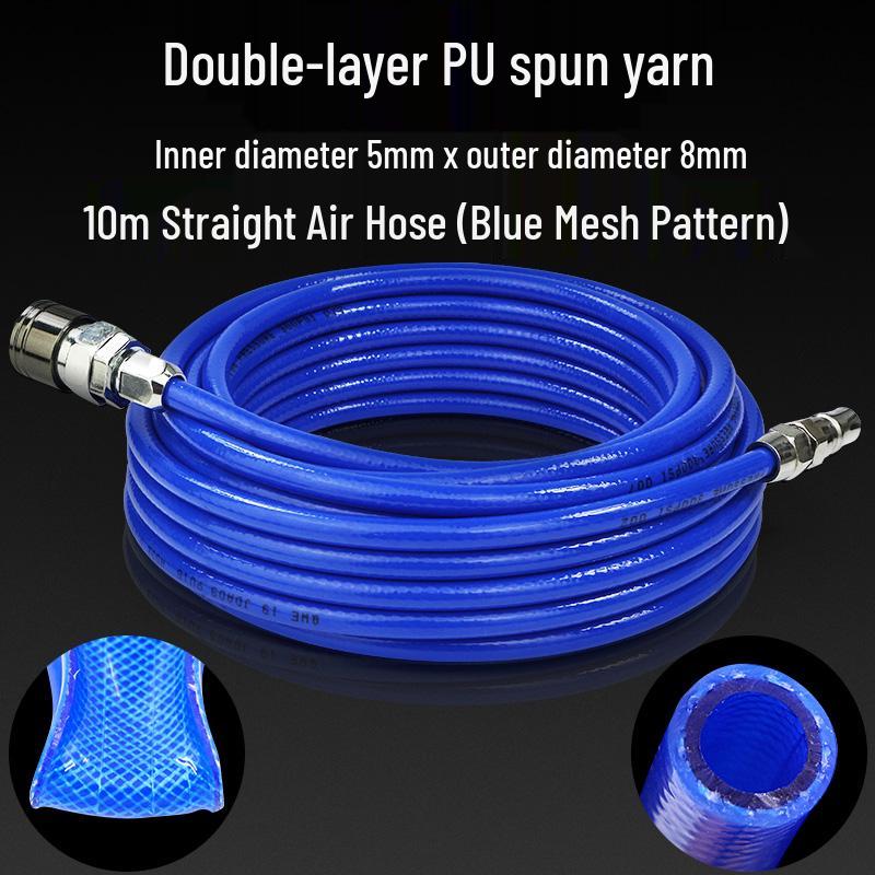 High-Pressure PU Air Hose with Quick Connect - 5*8/10*6.5/12*8, Pneumatic Air Compressor and Pump Compatible