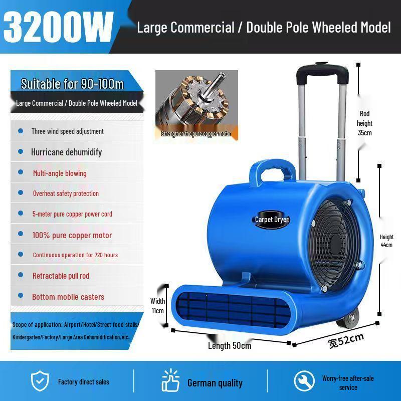 Commercial High-Power Blower Ground Dryer & Dehumidifier